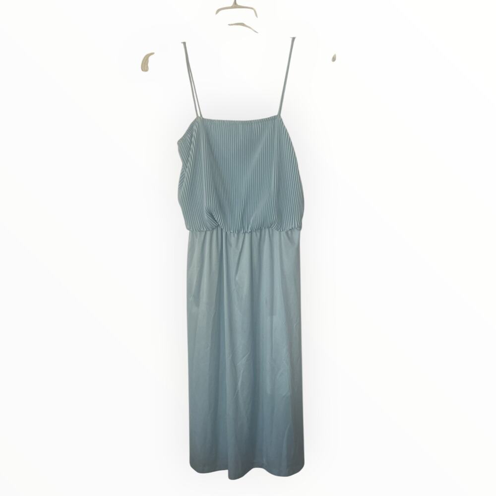 Vintage Ice Blue 'Disco' Dress 1970s | Size 13/14 | euc